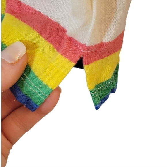 CORE KNITS COCONUT RAINBOW STRIPED LIGHTWEIGHT SWEATER•2X NWT - Picture 10 of 14